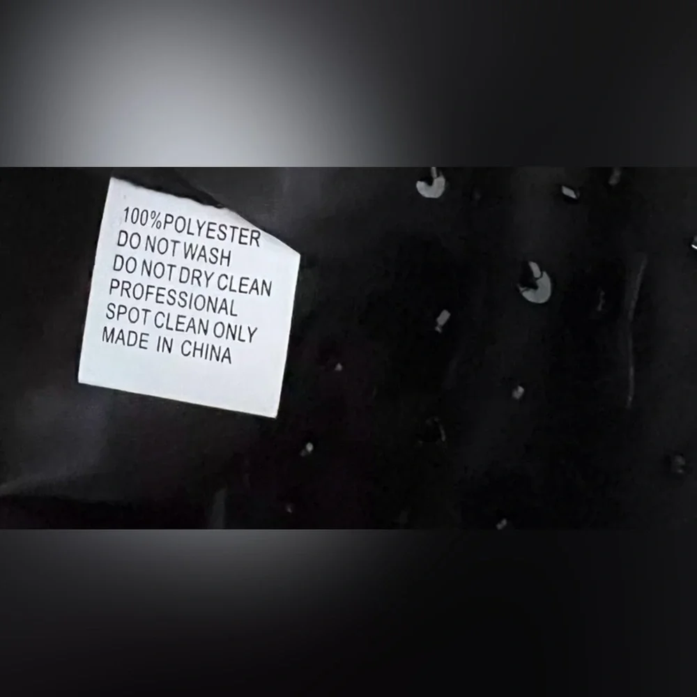 New Mac Duggal EMBELLISHED BUTTERFLY SLEEVE VELVET HEM MIDI DRESS in Black Sz 8 - Picture 9 of 9